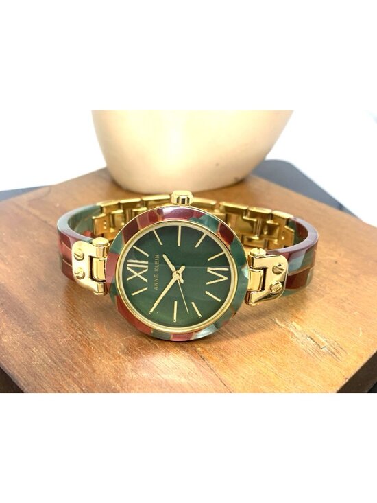 Anne Klein Women\'s Watch 10/9652 Quartz Green Burgundy Gold Stainless Steel 34mm main image 5